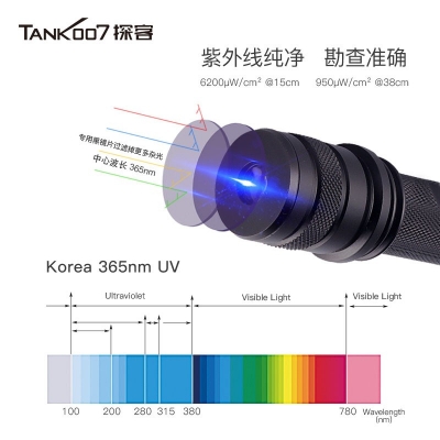 TANK007探客CI02 V2多波段勻光手電筒刑偵、檢查、找尋、勘察專(zhuān)用手電